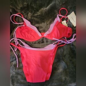 L*Space Vibrant Pink and Purple Bikini Set